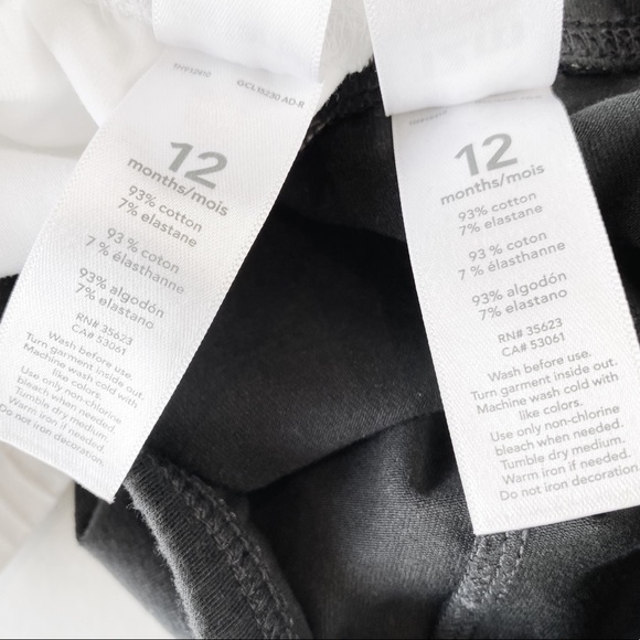 Carter’s 12M Bicycle Shorts x2 Black & White - Picture 6 of 6